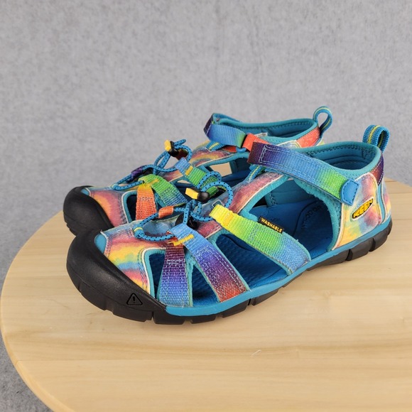 KEEN Seacamp II CNX Closed Toe Sandals Original Tie-Dye Vivid Blue‎ Size 5 - Picture 1 of 9